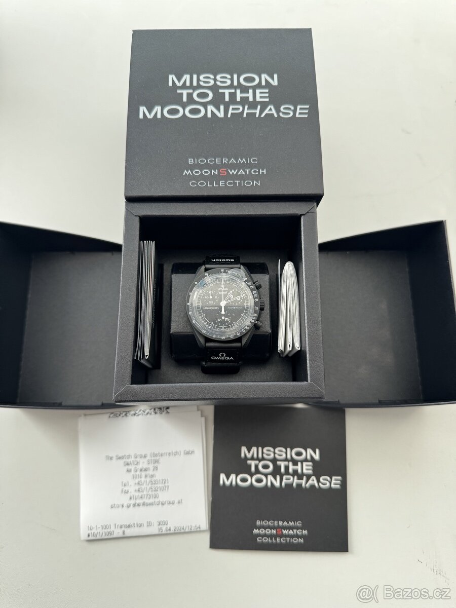Omega & Swatch Moonphase SNOOPY Black