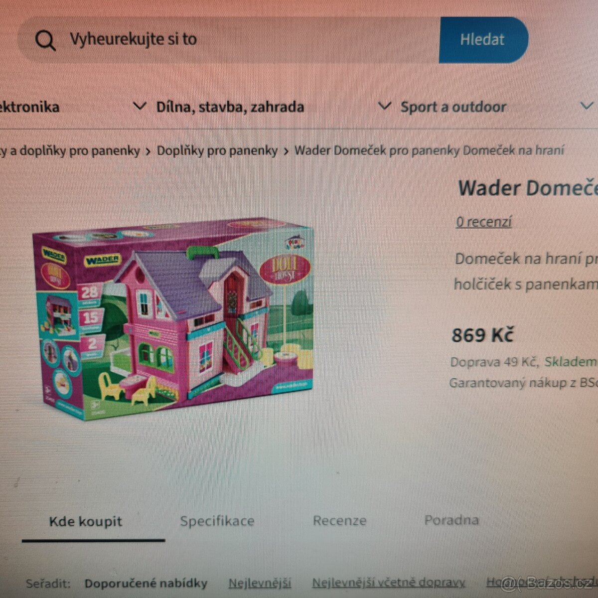 Přenosný domeček pro malé panenky Wader