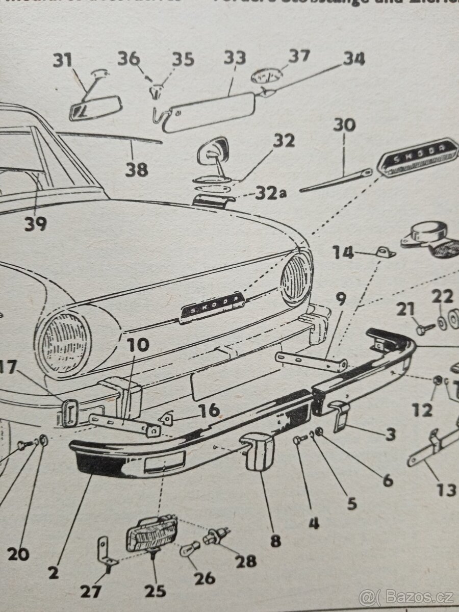 Škoda 100-110 L, LS, přední nárazník