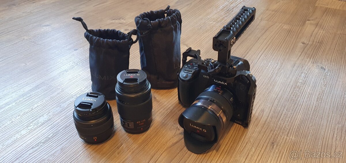 GH5 vč. příslušenství + objektivy