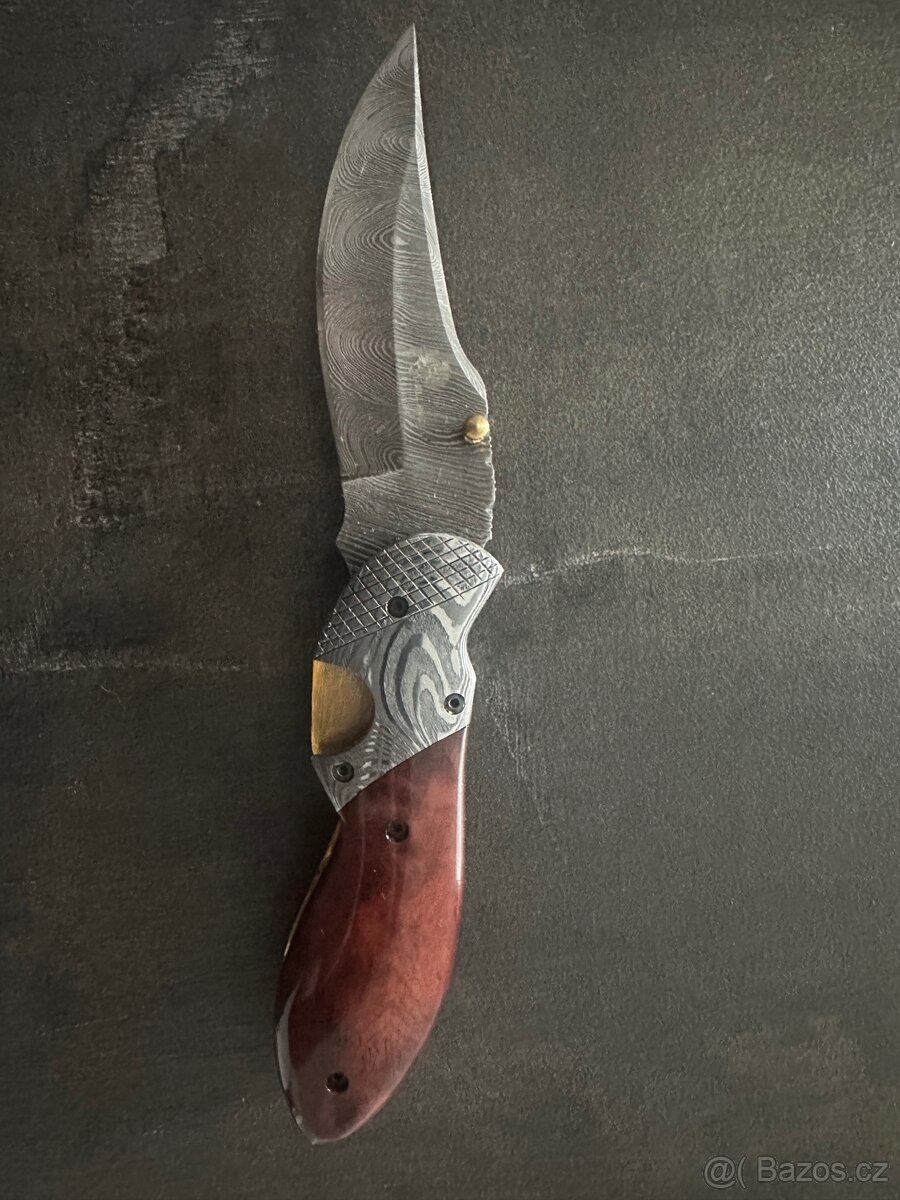Lovecký zavírací nůž Dellinger Damascus Schnabel