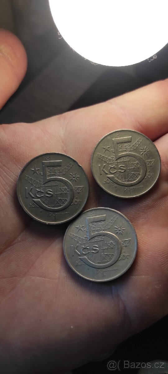 5 korun 1975 Patina 2 kusy volné