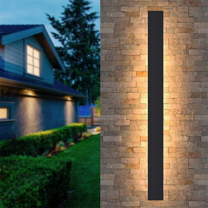 100 CM LED NÁSTĚNNÁ LAMPA FASÁDNÍ VENKOVNÍ DLOUHÁ, teplé svě