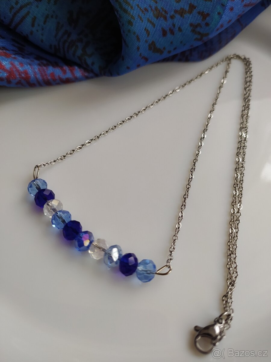 Řetízek s korálky Modrý