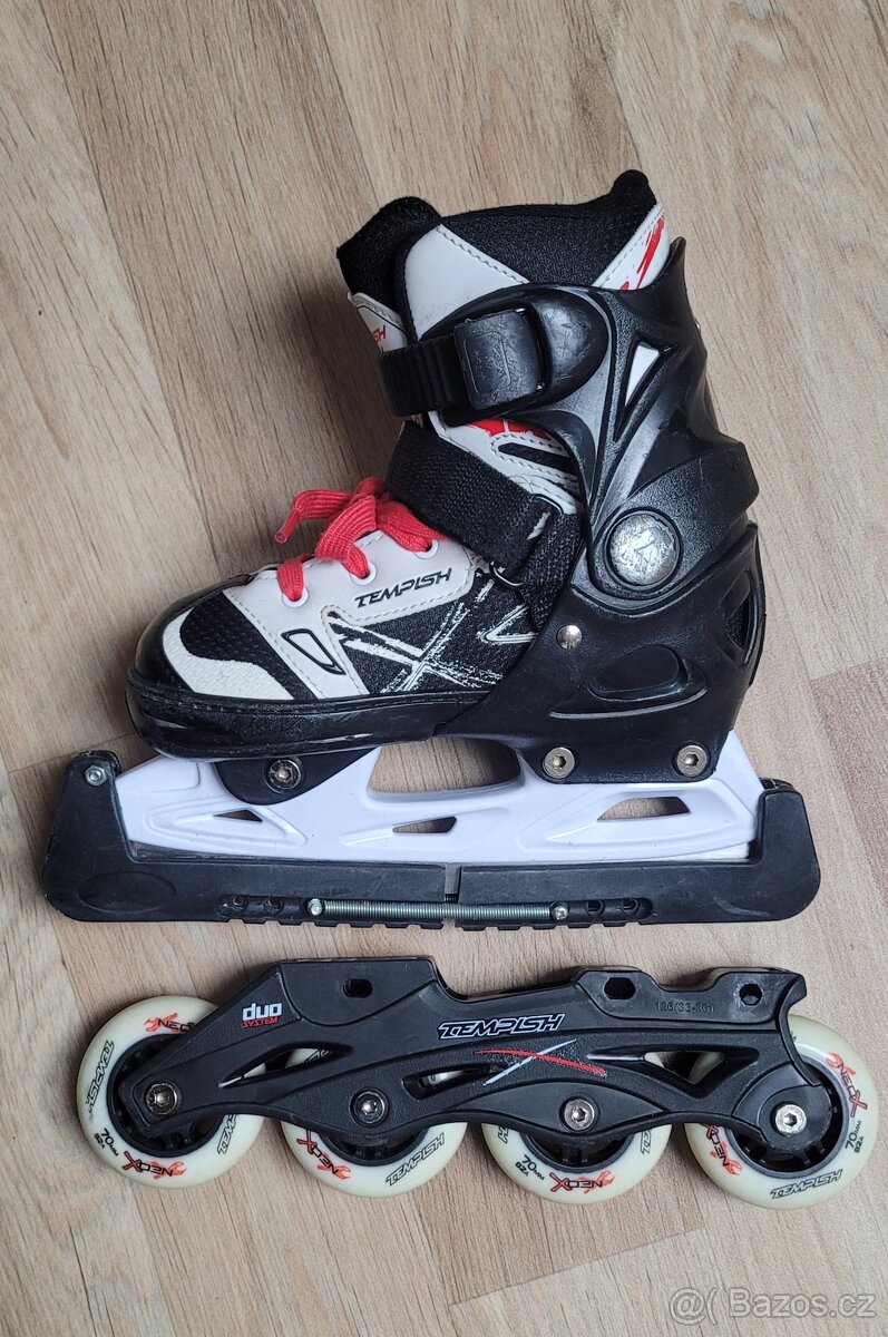 Dětské in-line a lední brusle v jednom