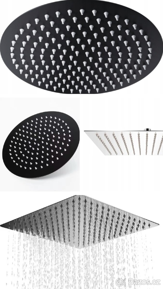 Sprchové hlavice RAIN vel 8" 10" 12" / kulaté nebo hranaté