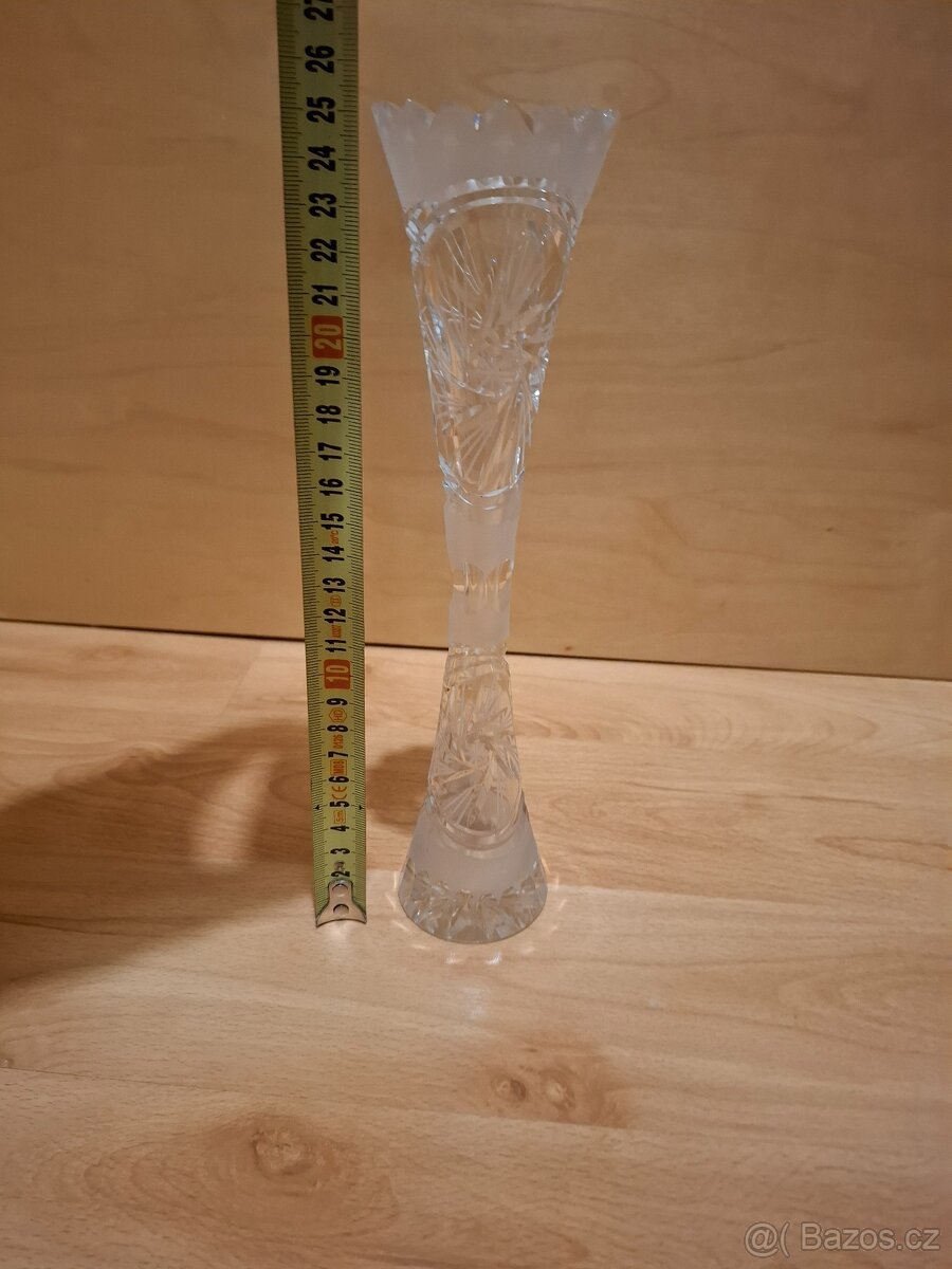 Broušená váza, miska, tác