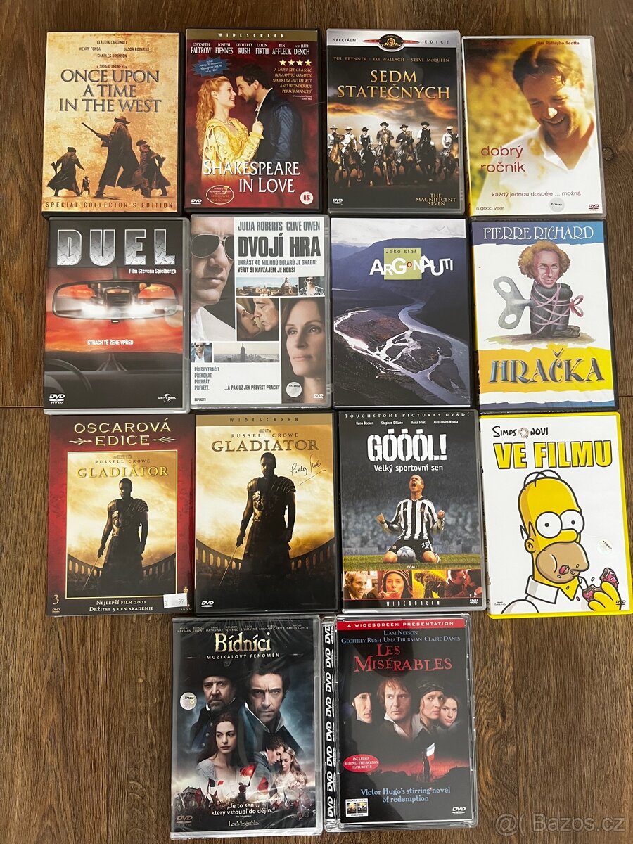Gladiátor, Bídníci, Simpsonovi a další filmy na DVD