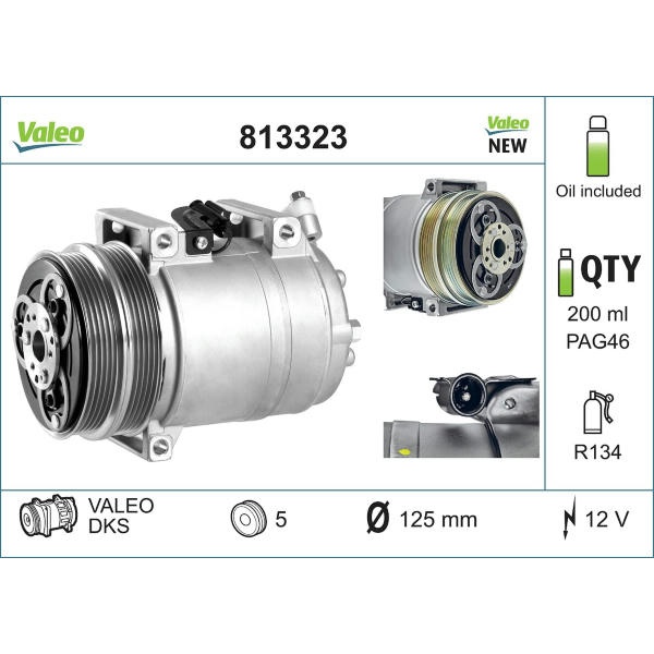 Kompresor, klimatizace VALEO 813323