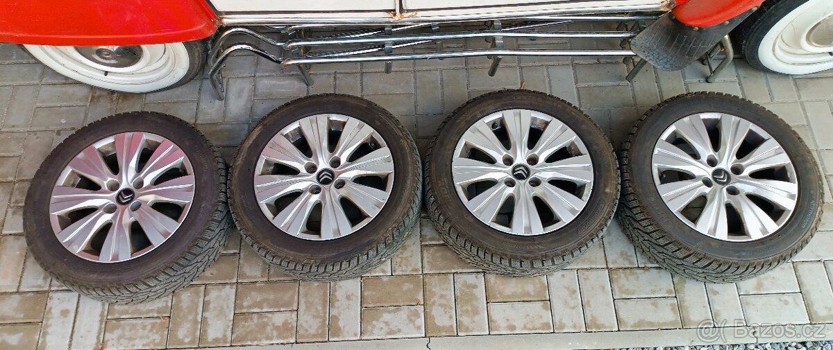 ALU kola R16 orig. Citroen + zánovní zimní pneu