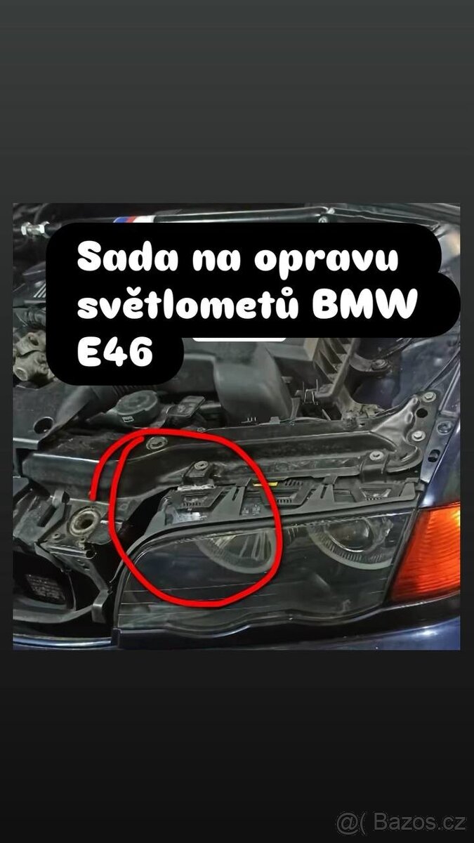 Opravní držák světlometů BMW E46