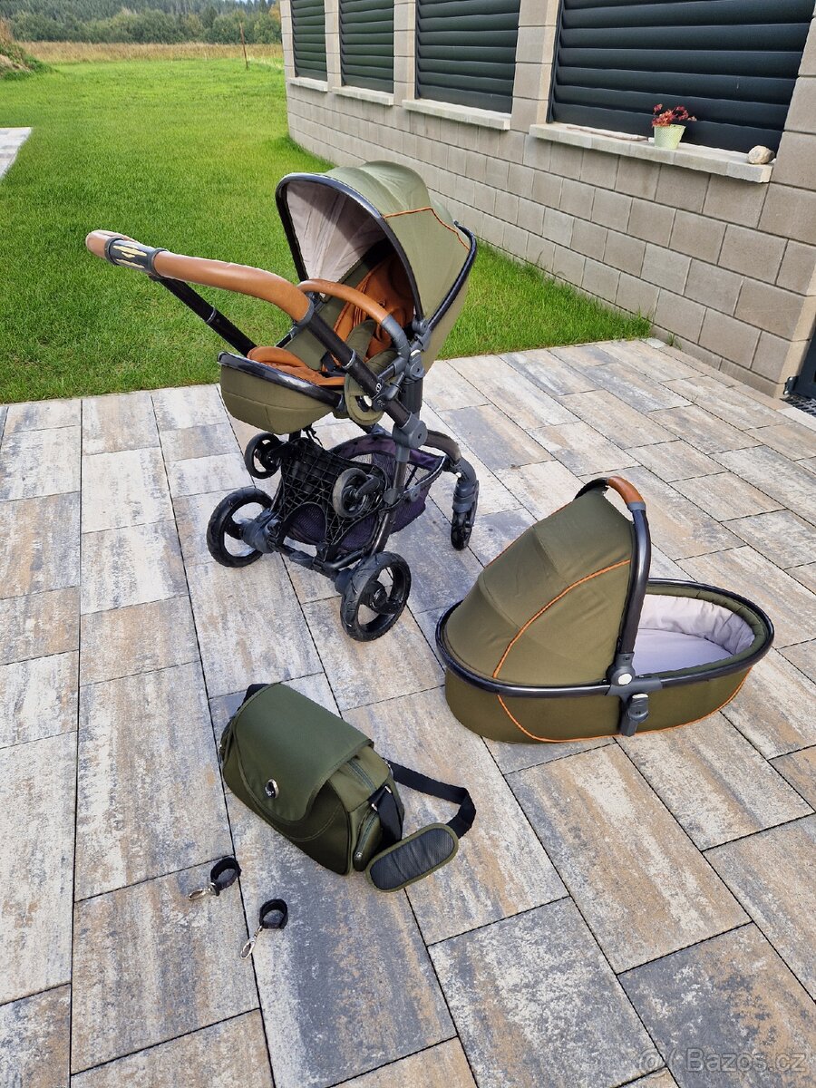 Kočárek EGG set korba + kárka zelený