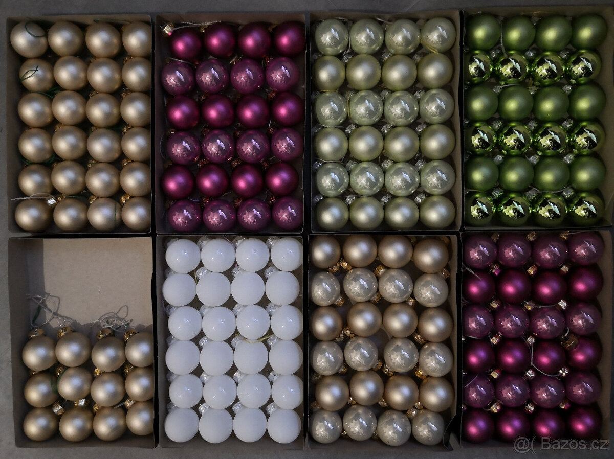 Vianočné ozdoby sklenene perleťové gule