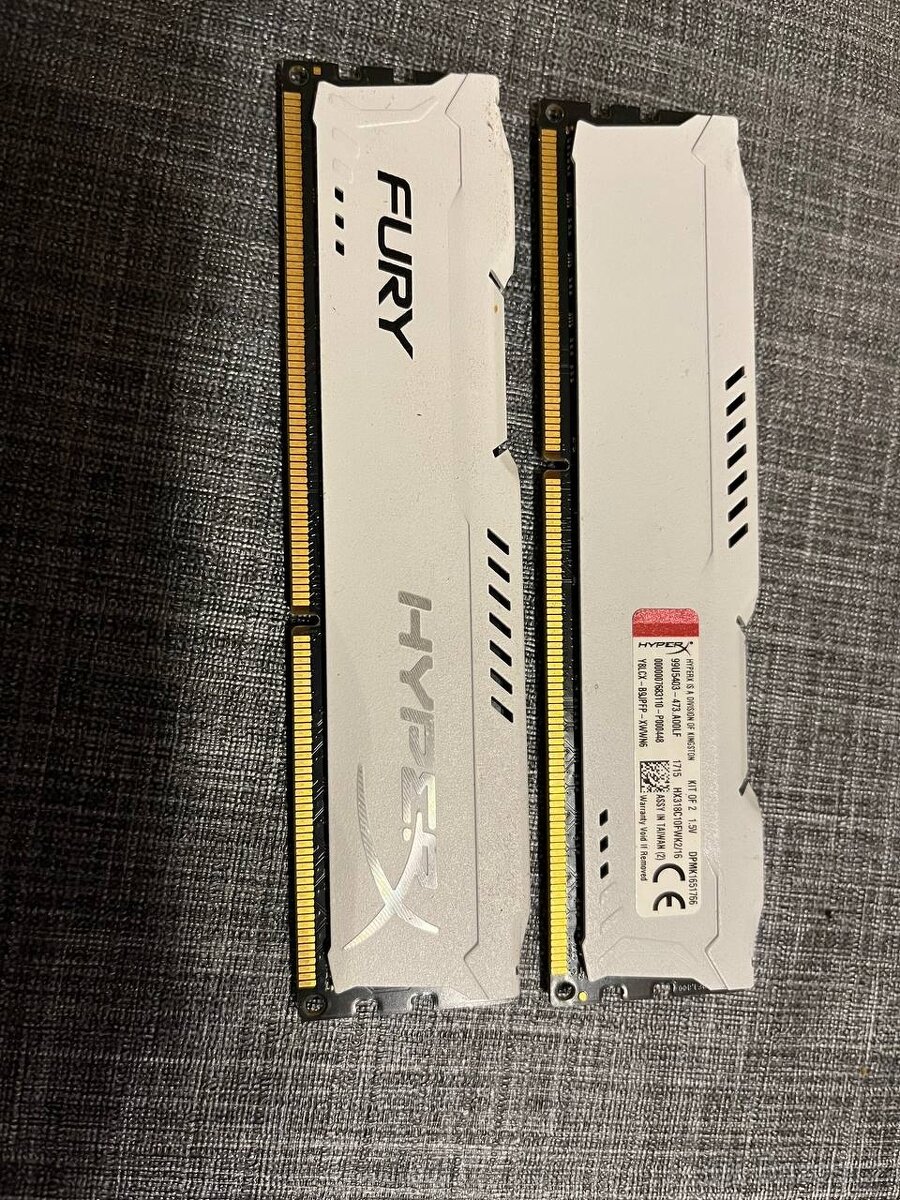Prodám 16 GB DDR3 HyperX Fury 1866 MHz (2×8 GB)