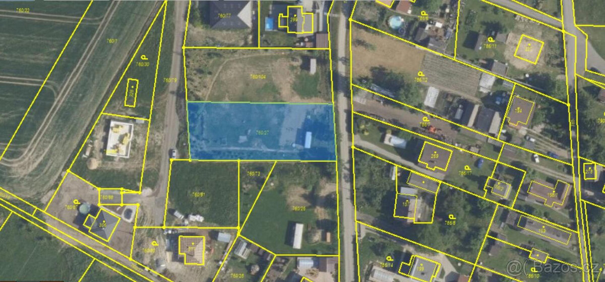 Stavební pozemek 1660 m² Petkovy, Mladá Boleslav