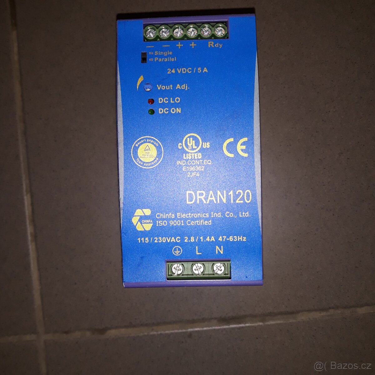DRAN120-24A napájecí zdroj na DIN lištu