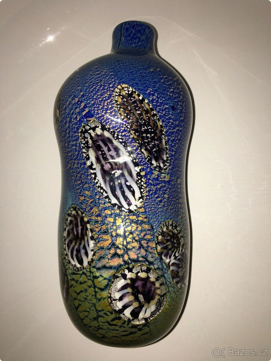 Krásná velká váza YOKAHOMA od AVeM MURANO o průměru 28,5 cm,
