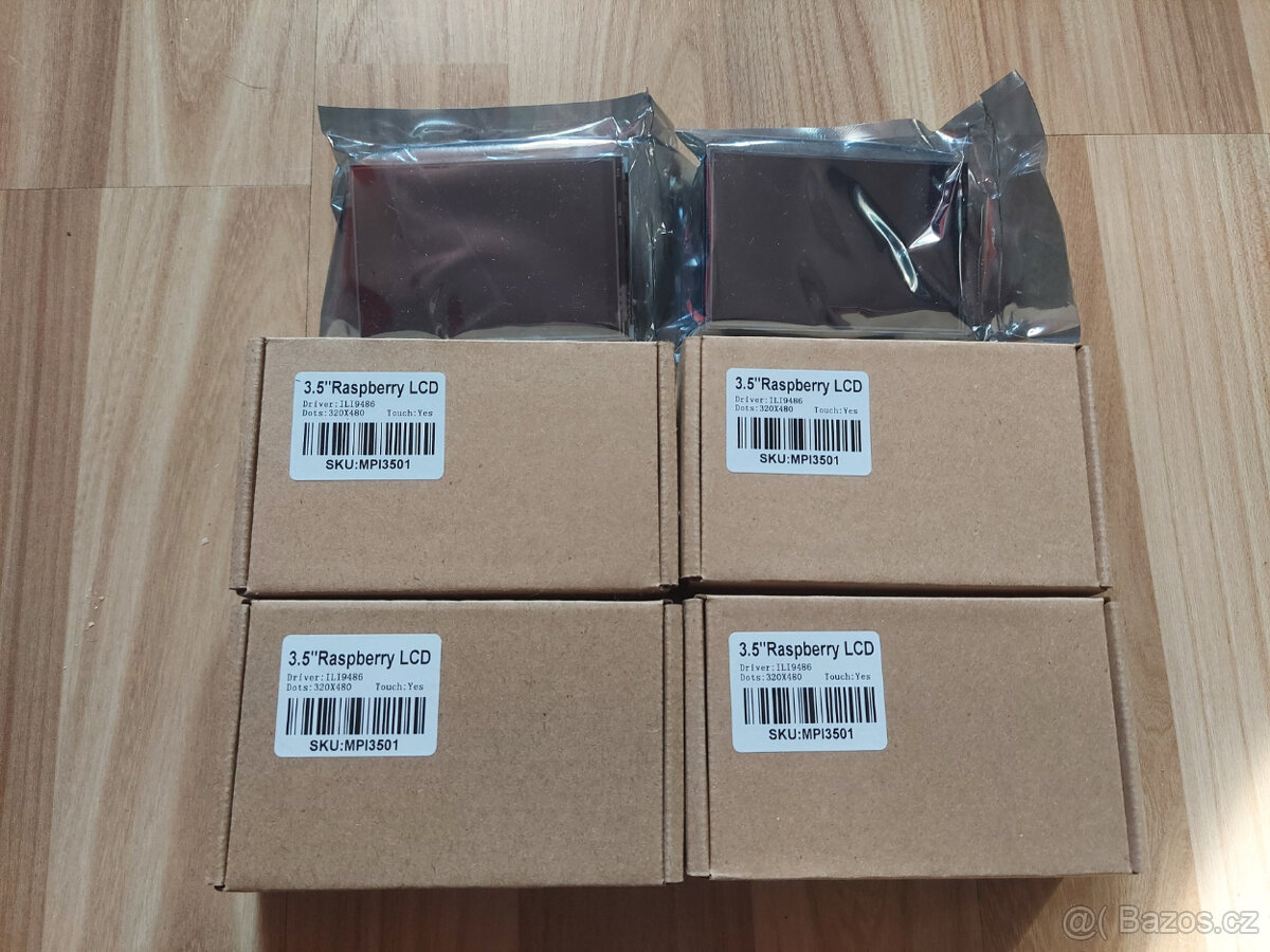 Displeje 3.5" pro Raspberry Pi, SPI, dotykový, TFT 320x480