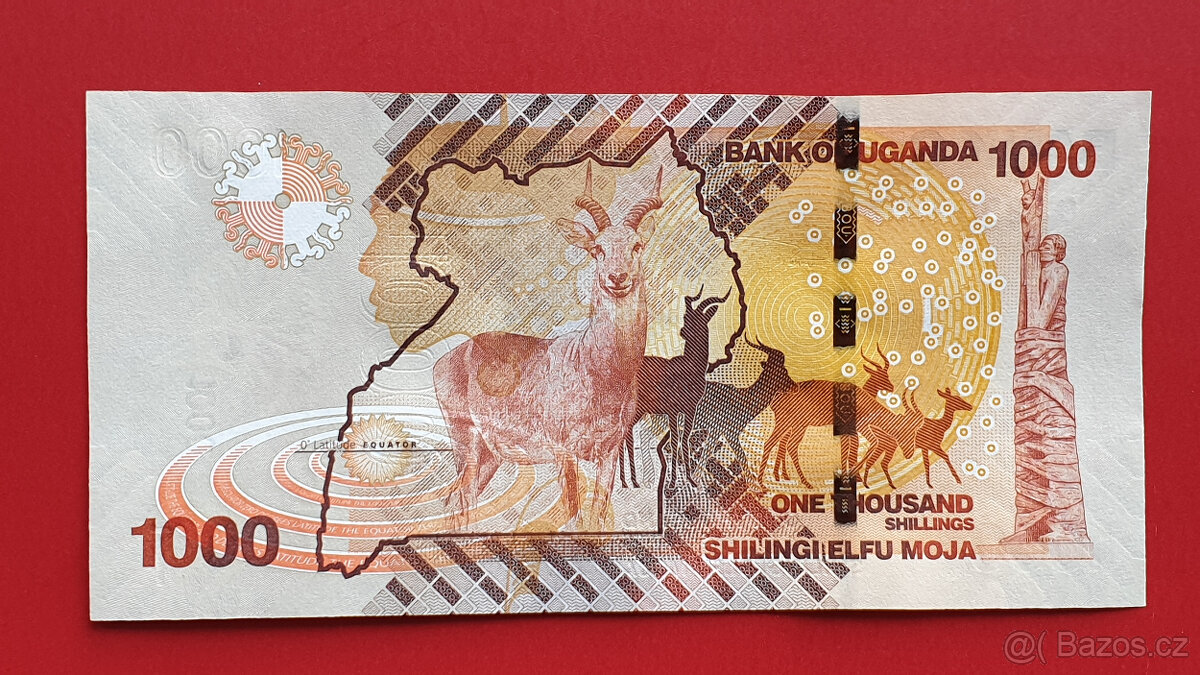 Bankovka UGANDA 1000 Shillings rok 2015 stav UNC