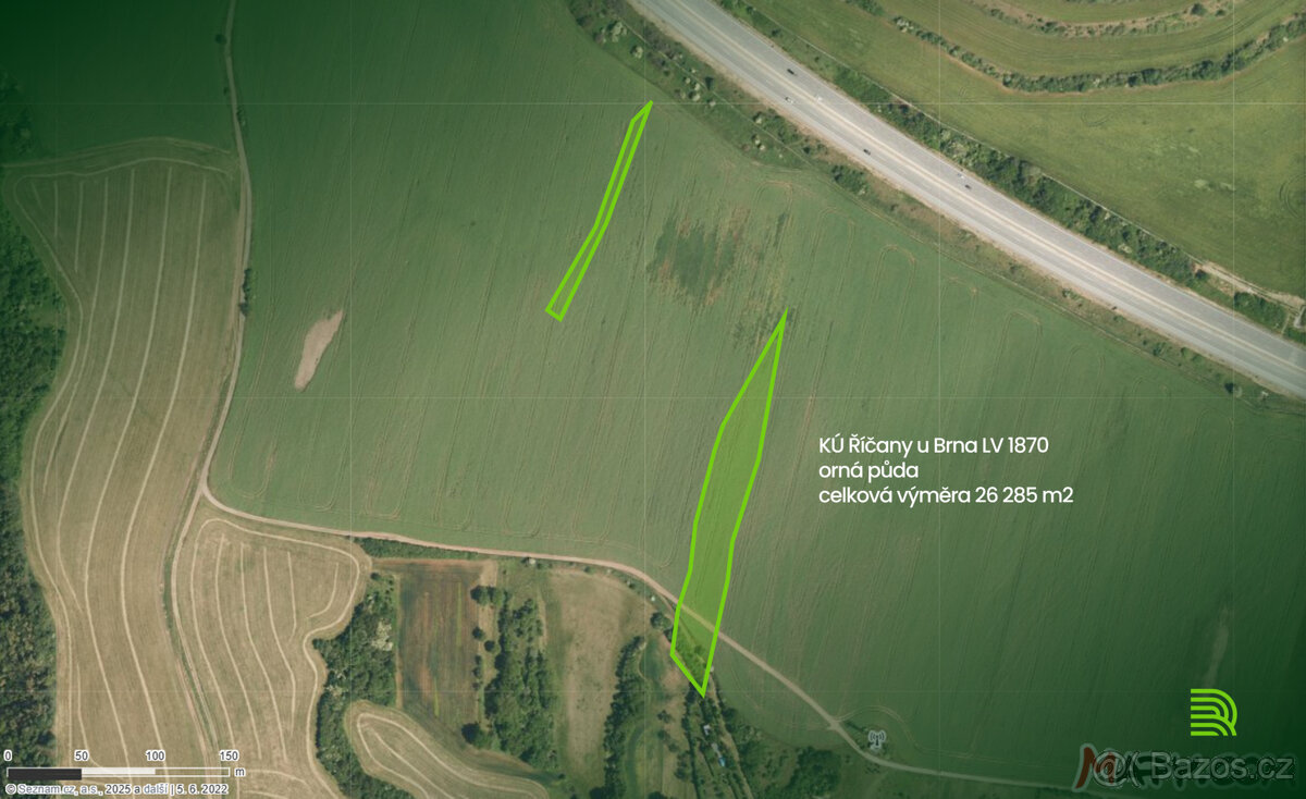Prodej pole KÚ Říčany u Brna LV 1870