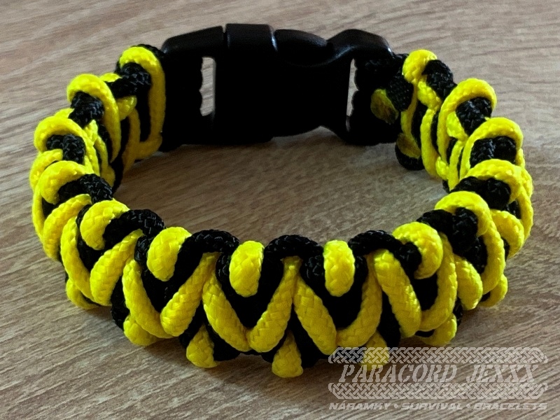 Paracord náramek (17 cm) yellow - black