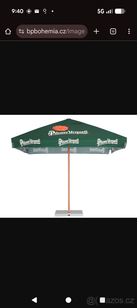 Slunečník 3,5 x 3,5 m Staropramen