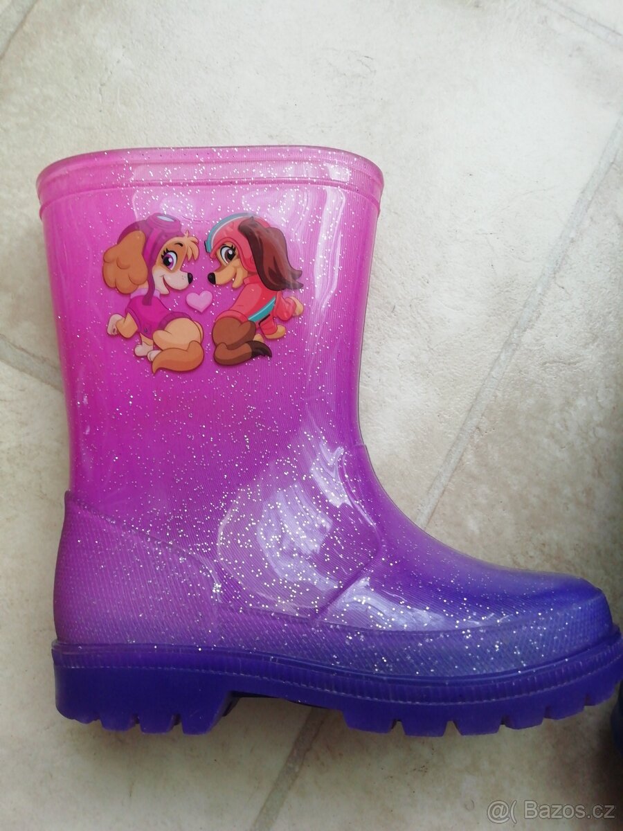 Svítící gumáky Paw patrol tlapková patrola vel. 28 dívčí