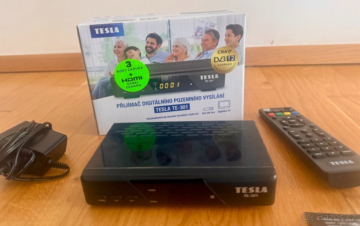 TESLA TE-301 DVB-T2 Přijímač – Skvělý stav, nevyužitý