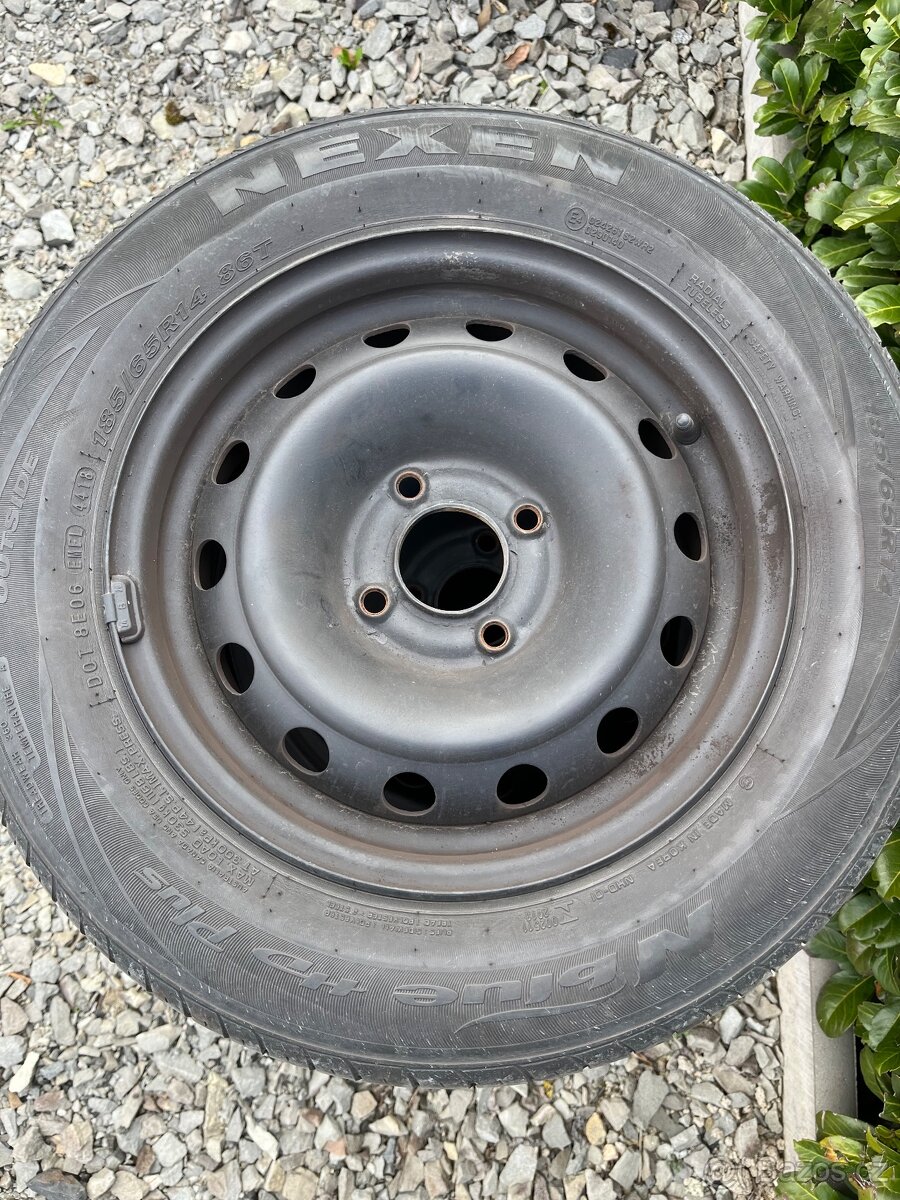 Plechové disky 14" + letní pneu