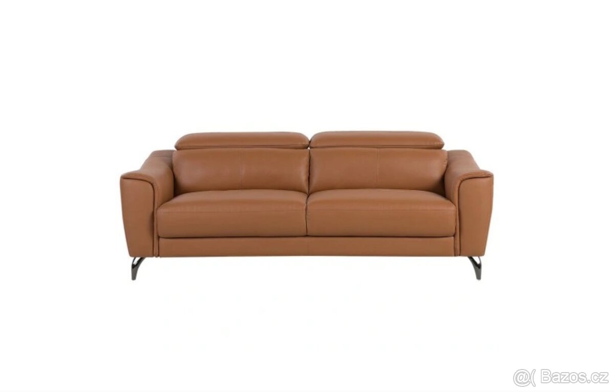 Kožená pohovka – jako nová, moderní design, 203 cm –pod 5000