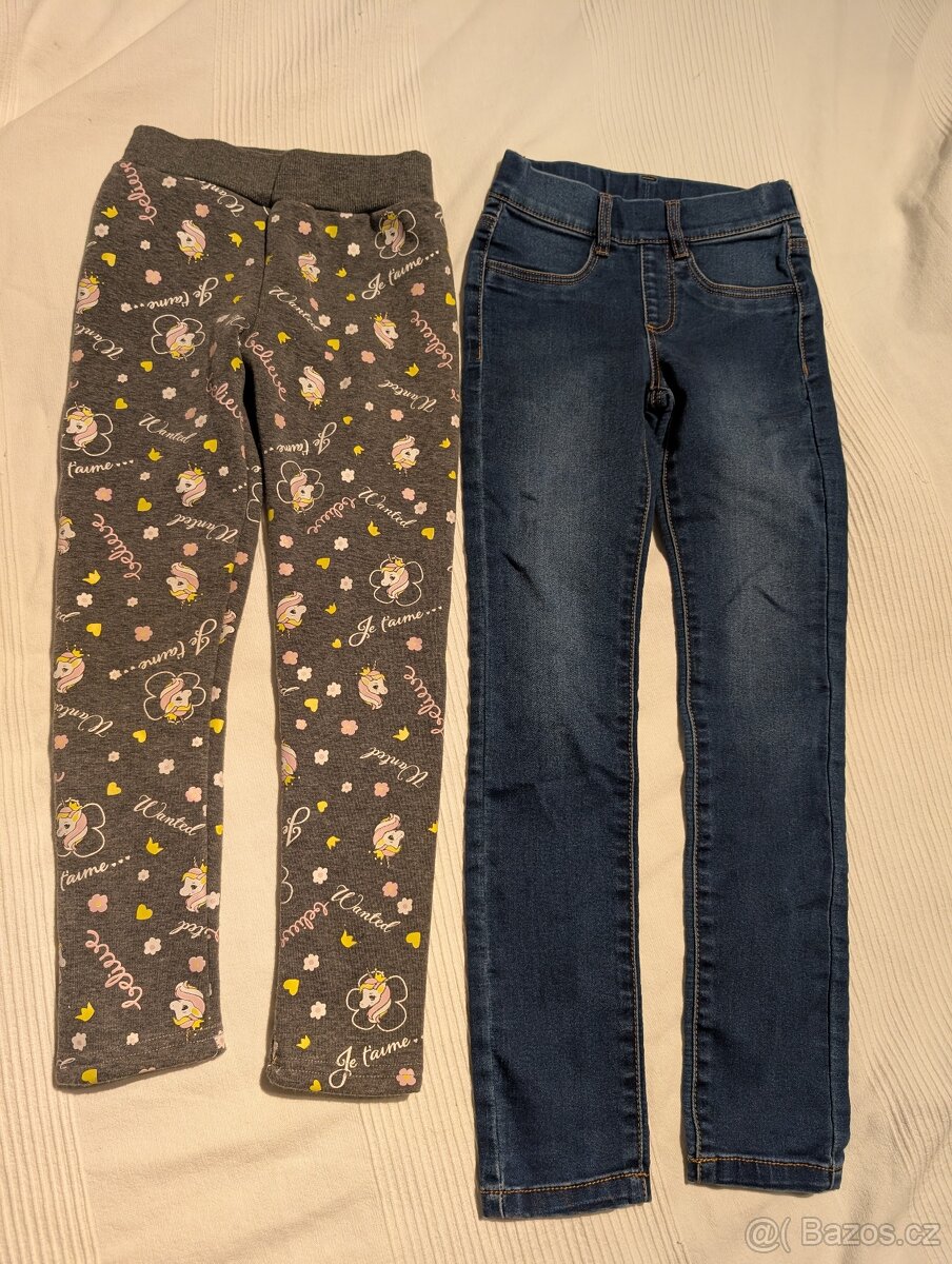 Prodám dívčí kalhoty od vel. 122 a 134