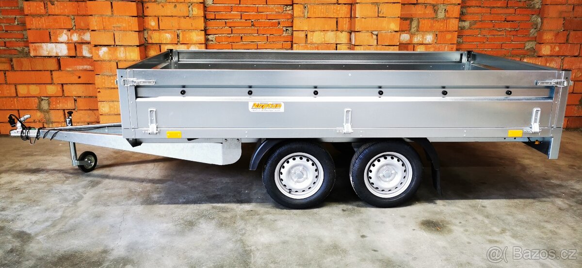 přívěsný vozík 2x 750 kg – 302x155x40cm kola pod