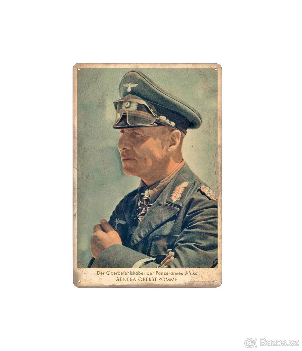 plechová cedule - Pouštní liška Erwin Rommel