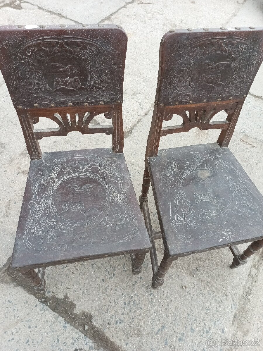 Židle ,kožený potah