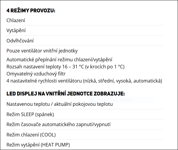Prodám klimatizaci SENCOR