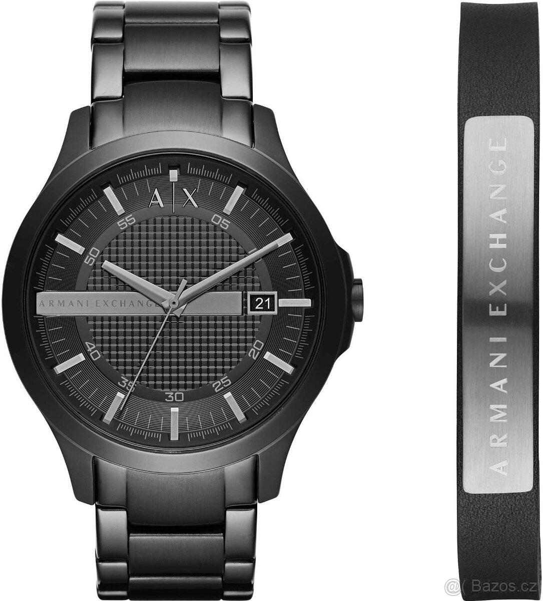 Pánské hodinky Armani Exchange Hampton černé + náramek
