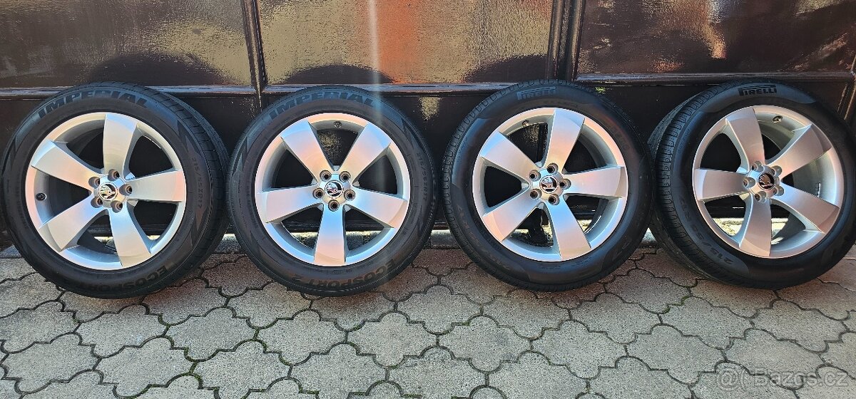 Originál alu Škoda Roomster 5x100 215/55 R17 - letní