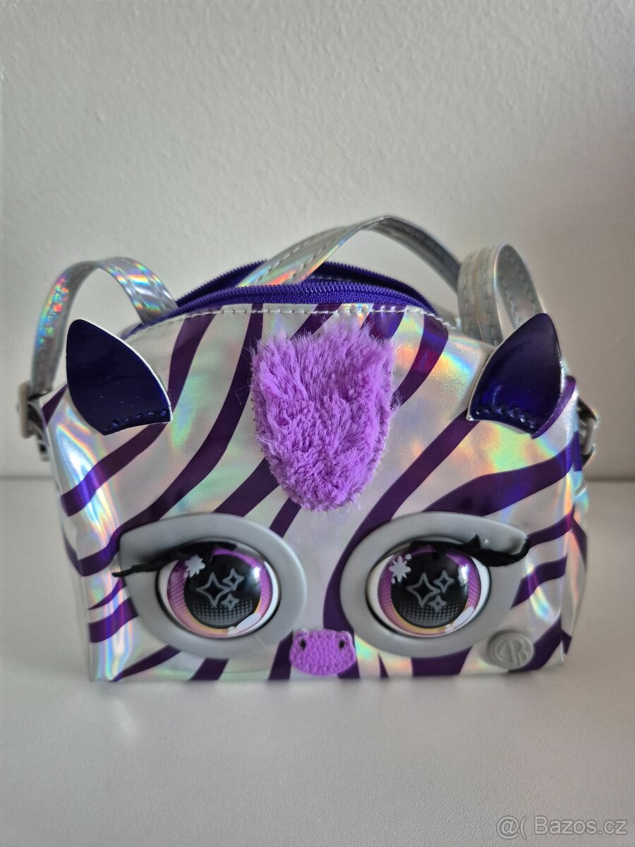 Purse Pets Metalická interaktivní kabelka zebra