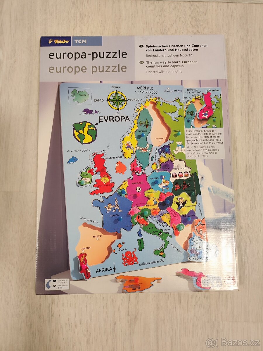 Evropa - puzzle, dřevěné