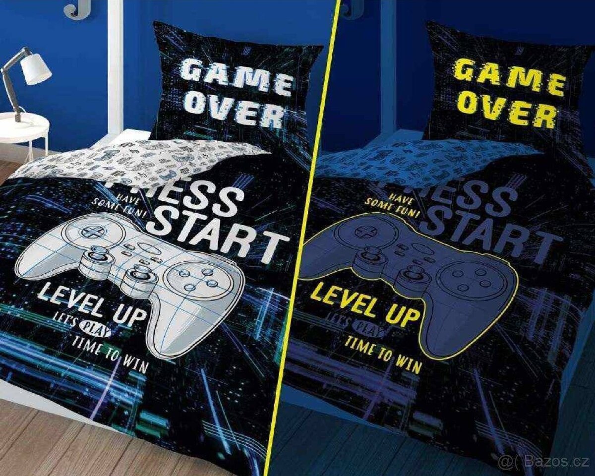 Svítící povlečení - Game Over Start