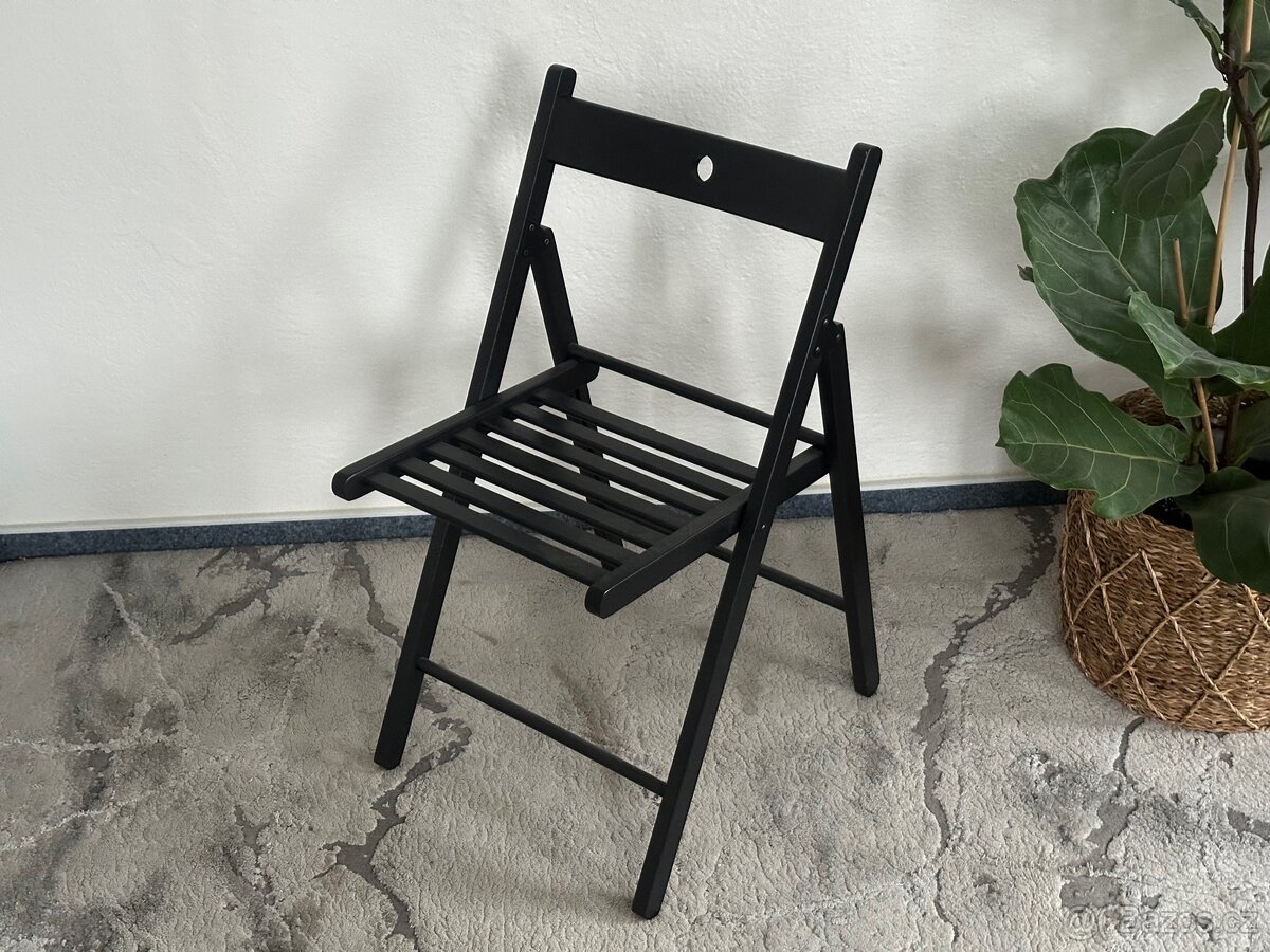 IKEA Frösvi skládací židle černá dřevěná
