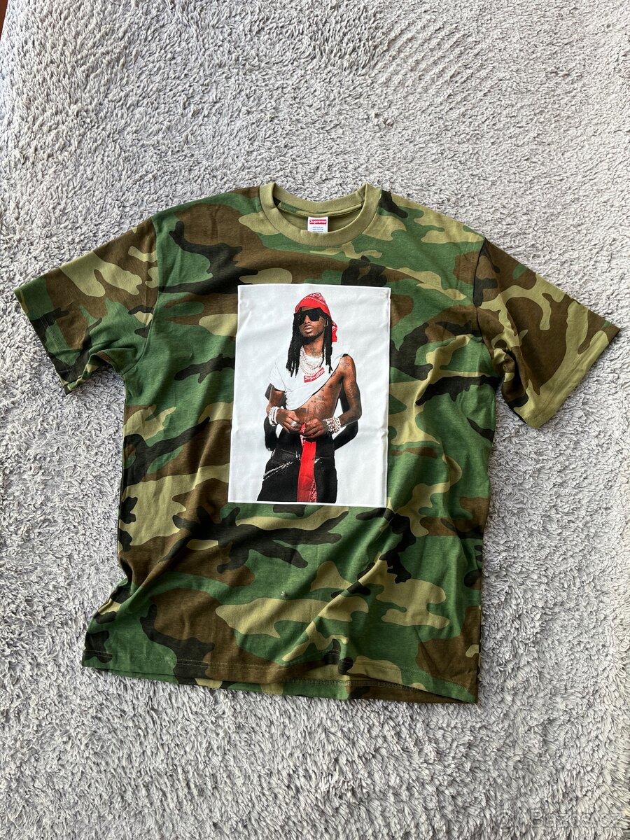 Supreme Playboi Carti Tee Woodland Camo