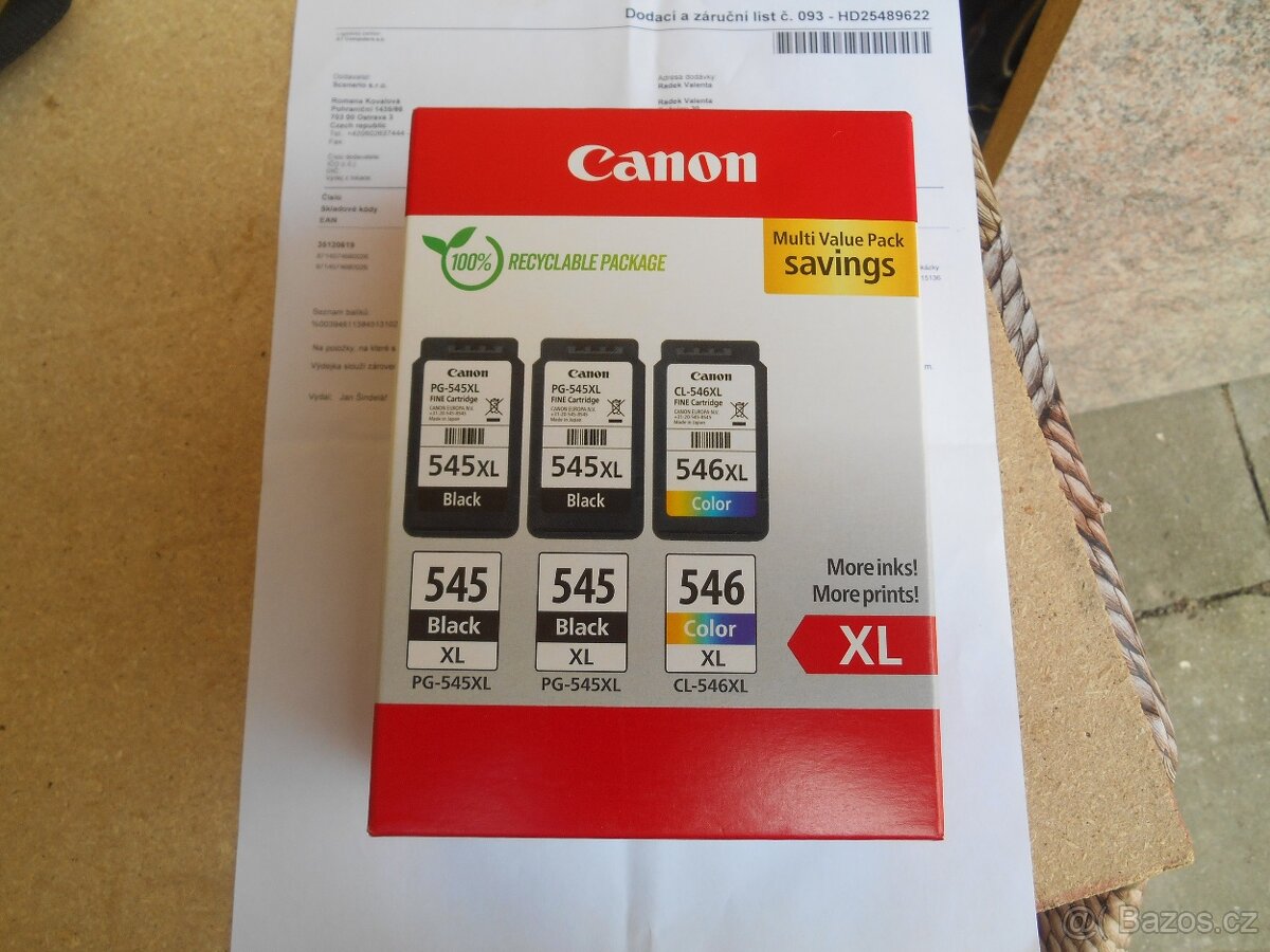 Canon 2xPG-545XL + CL-546XL .. náplně