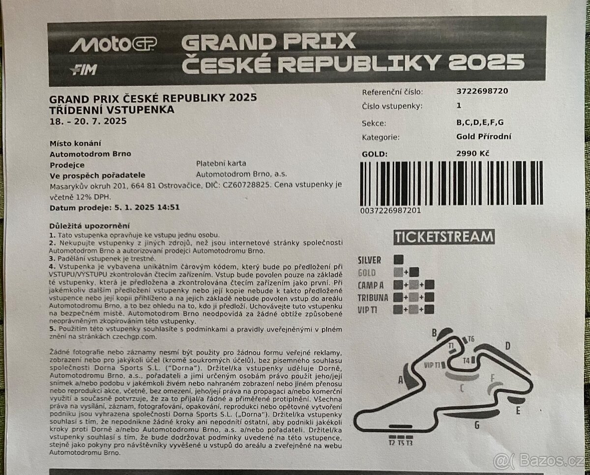 Vstupenky Moto GP