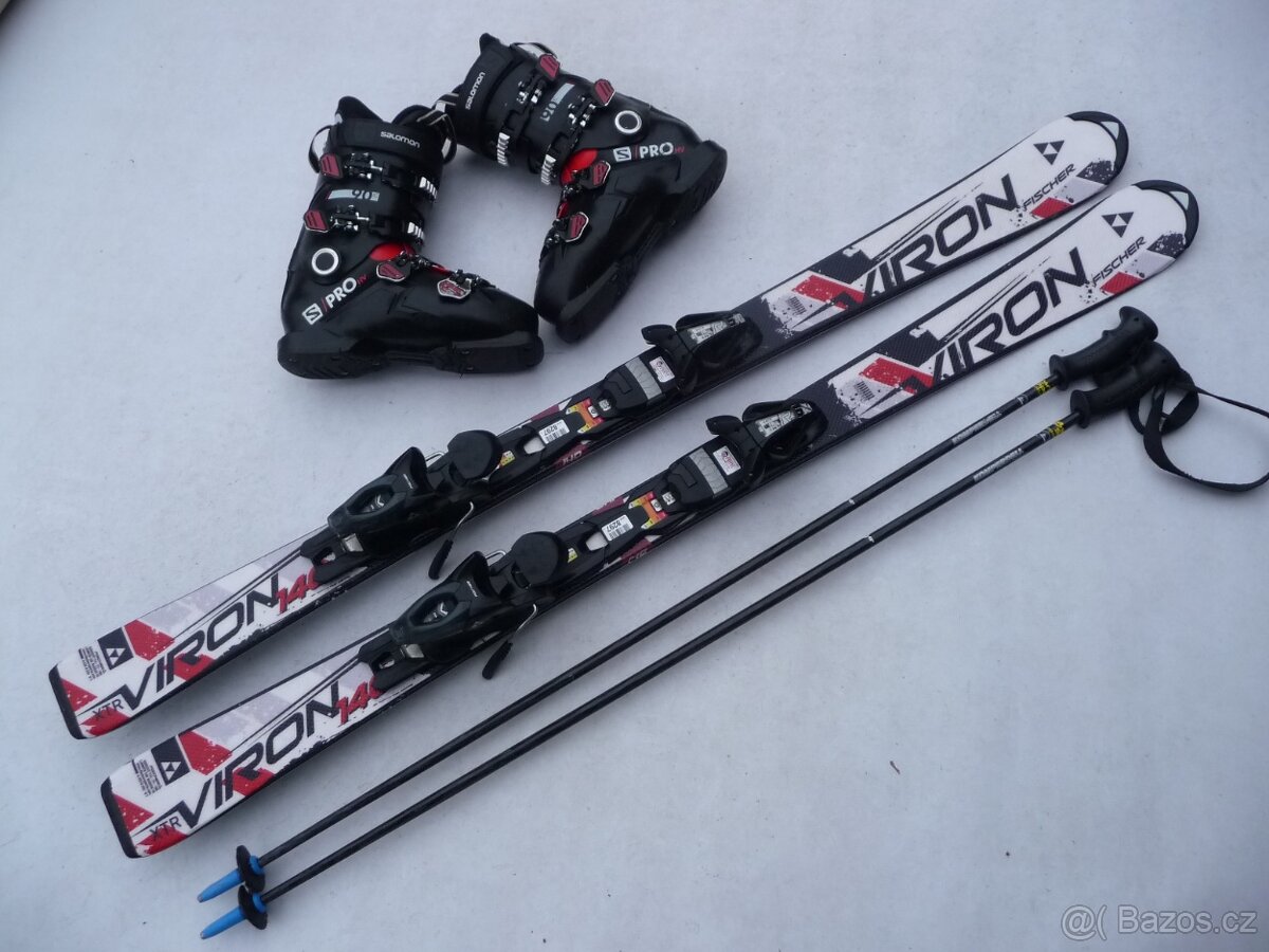 17. Lyže FISCHER - 140 cm + boty SALOMON 40eu + HOLE - set