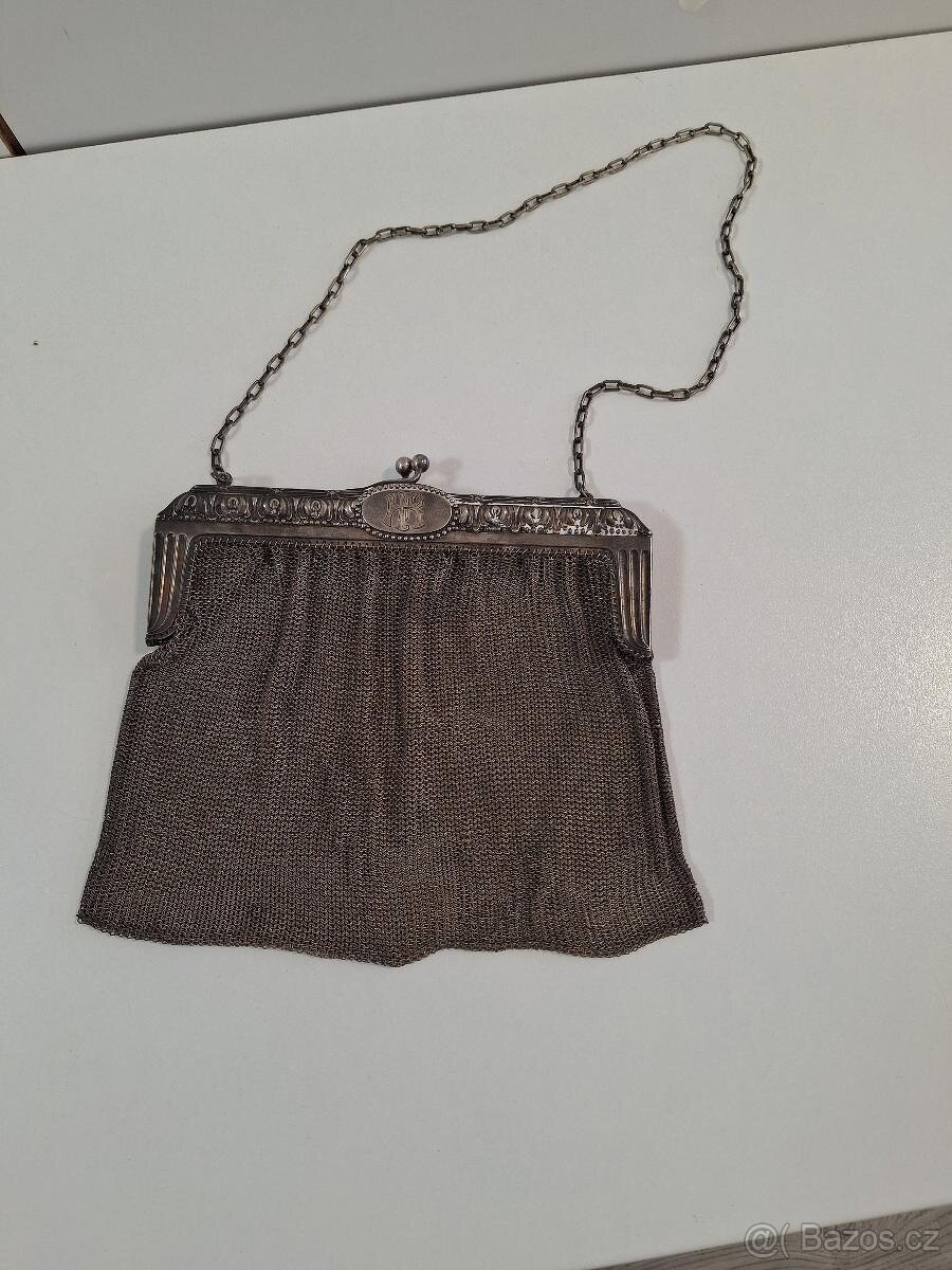 Starožitná kabelka rámová 1890 –   German silver