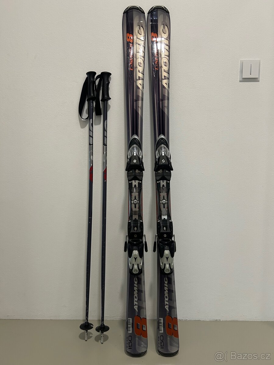 Lyže Atomic series 8 vel. 150 + hůlky 120
