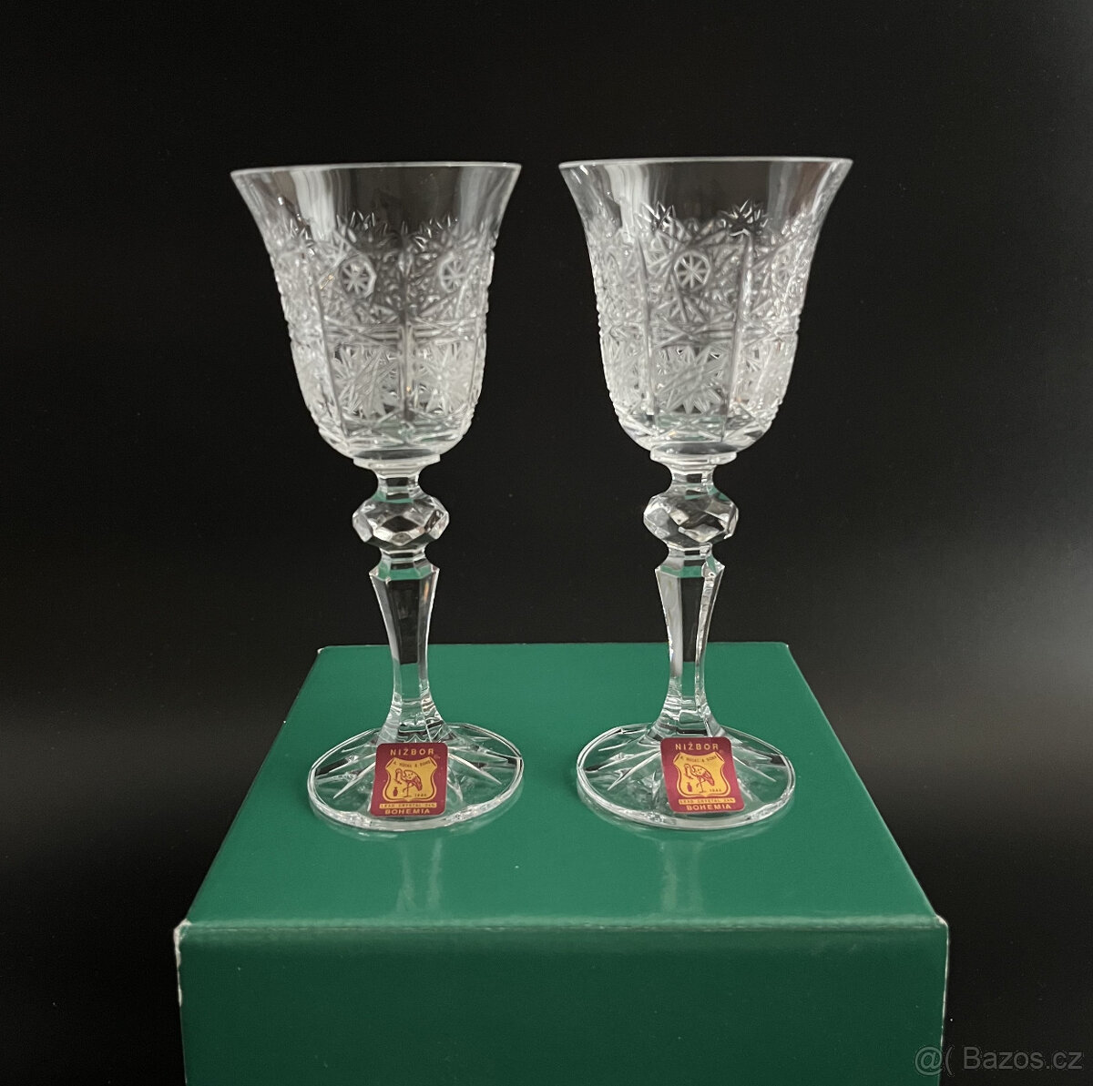 2x broušená sklenice na likér 70ml, Ruckl Nižbor