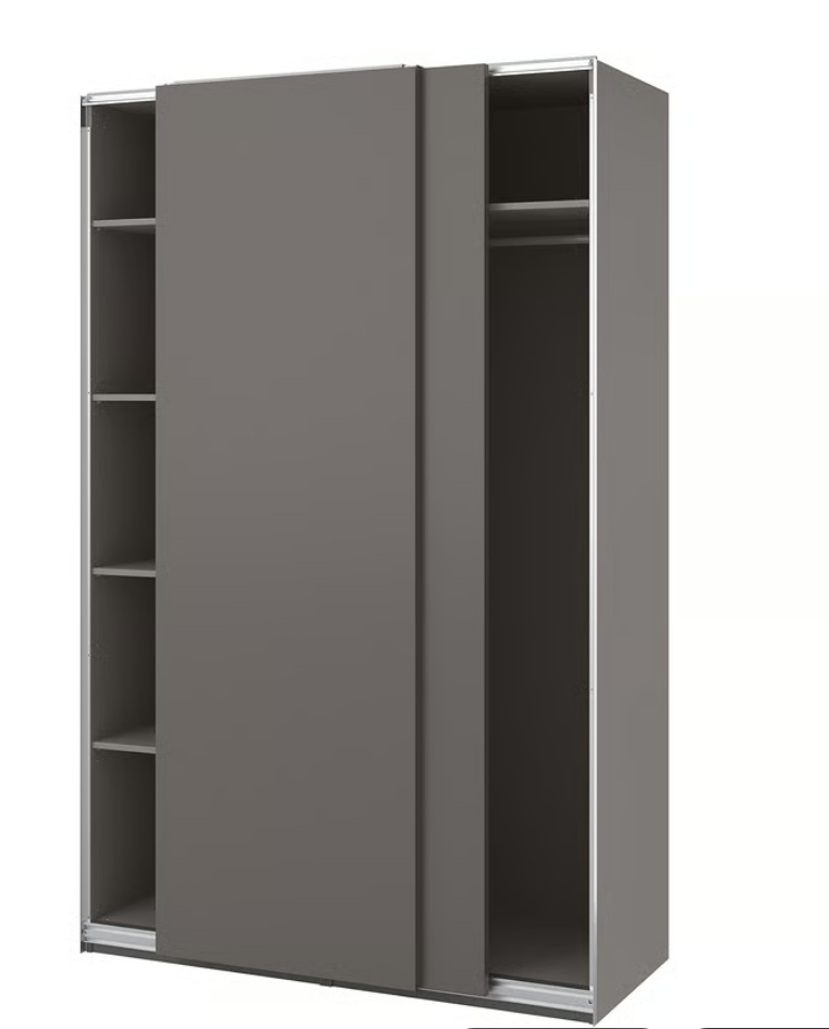 Šatní skříň, tmavě šedá/tmavě šedá, 150x66x236 cm