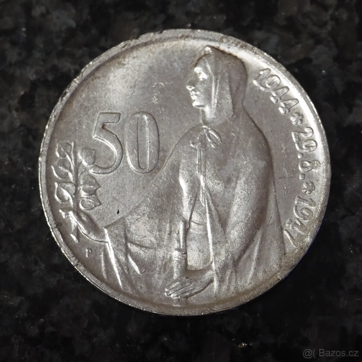 Stříbrná pamětní mince 50 Kč 3. výročí SNP 1947